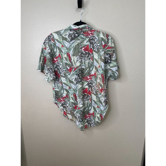 Ms. Paquette Womens Tropical Print Button-Up Hawaiian Shirt Size M Jungle Style - Picture 5 of 6